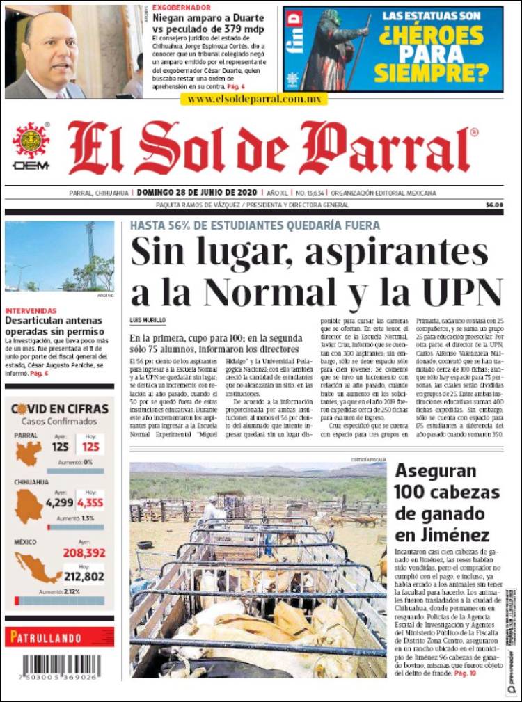 Portada de El Sol de Parral (Mexico)