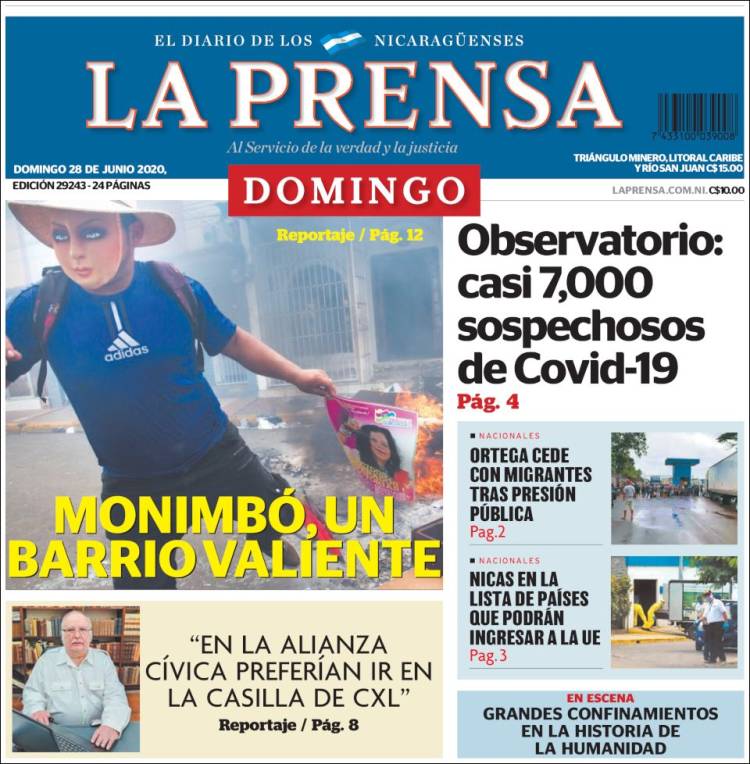 Portada de La Prensa (Nicaragua)