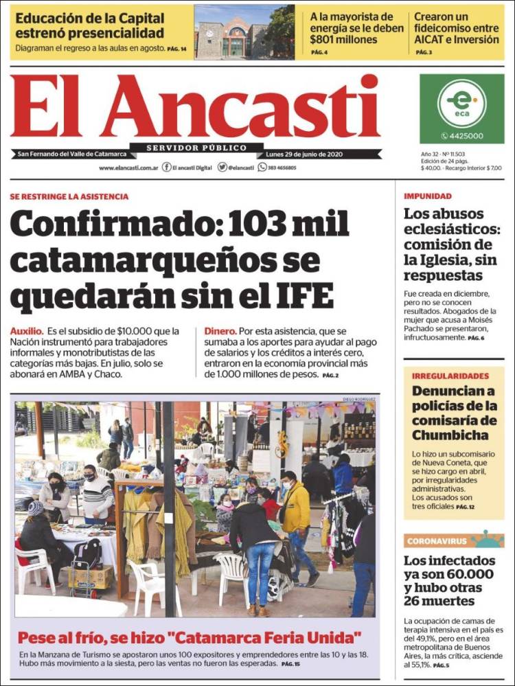 Portada de El Ancasti (Argentina)