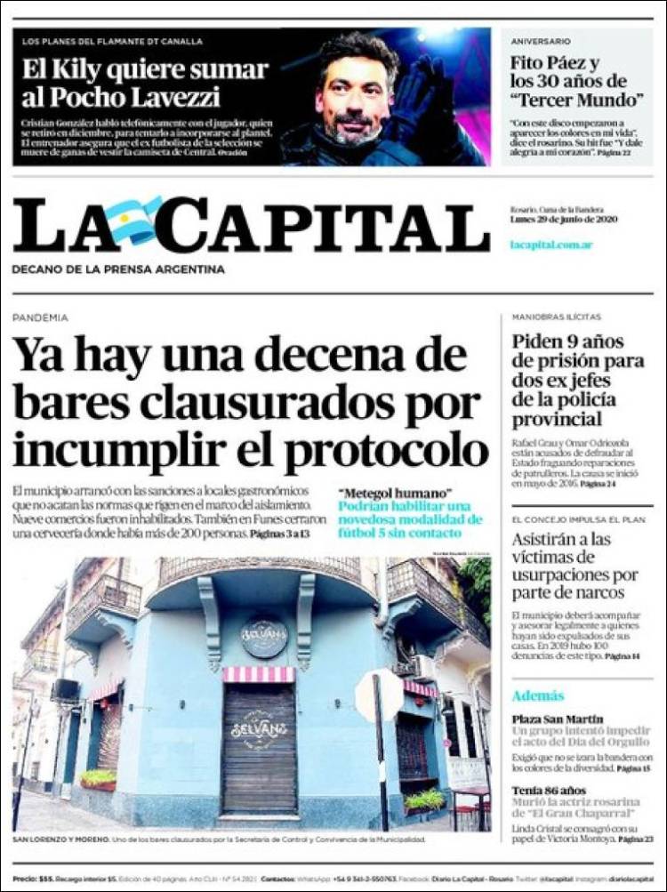 Portada de La Capital - Rosario (Argentina)