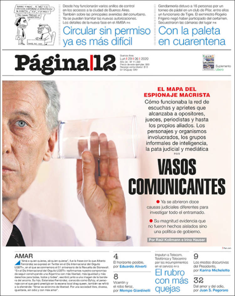 Portada de Página/12 (Argentina)