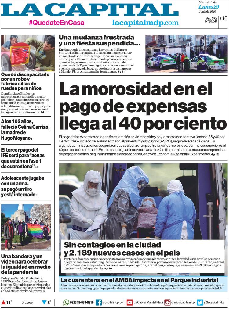 Portada de Diario La Capital - Mar del Plata (Argentina)