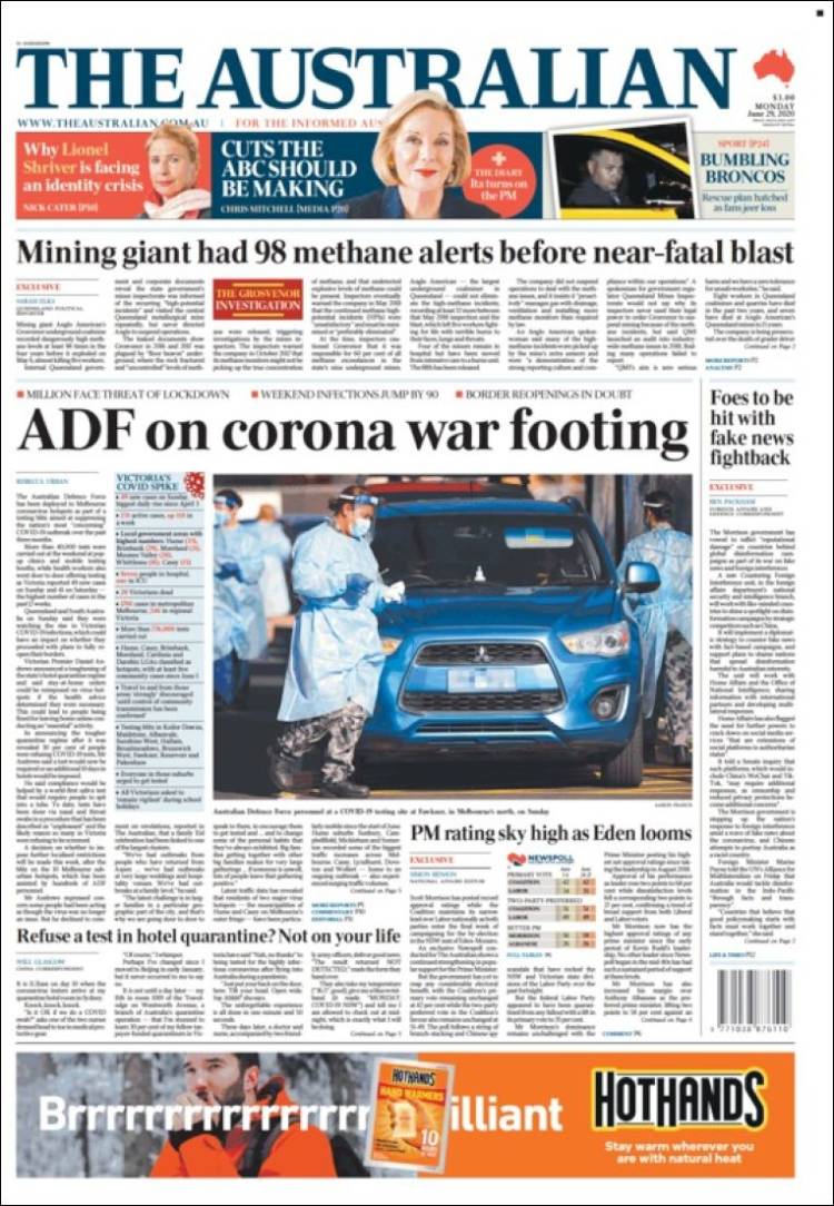 Portada de The Australian (Australia)