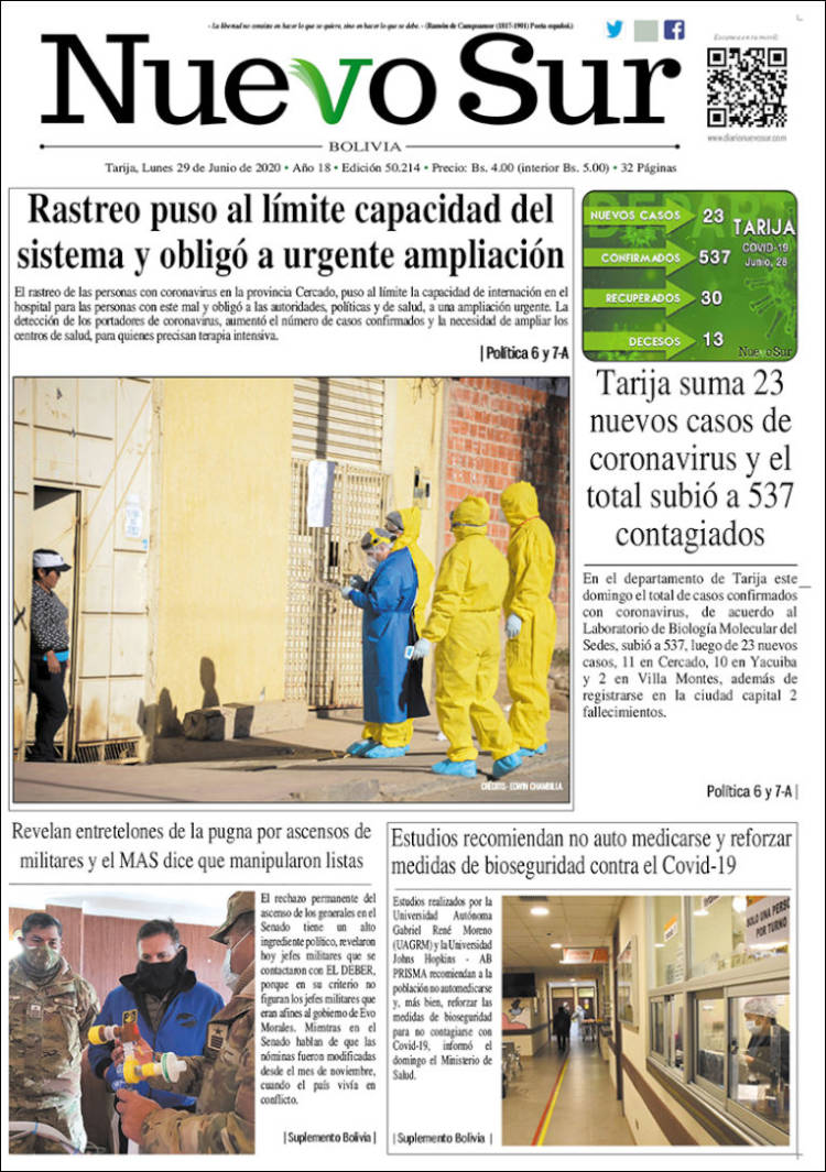 Portada de Nuevo Sur (Bolivia)