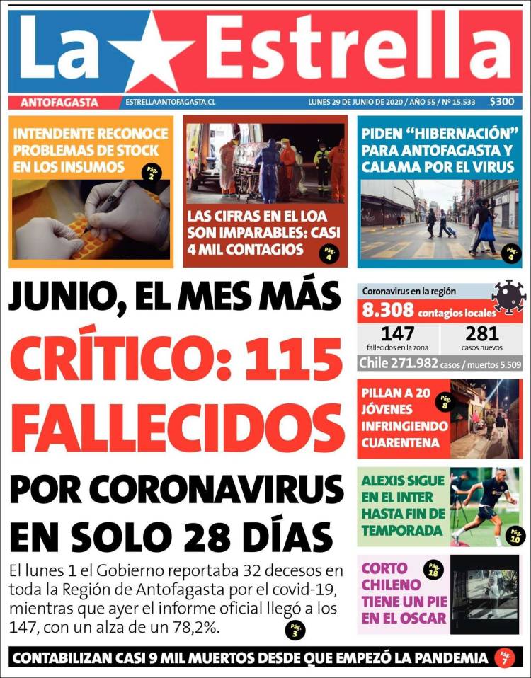 Portada de La Estrella del Norte (Chile)