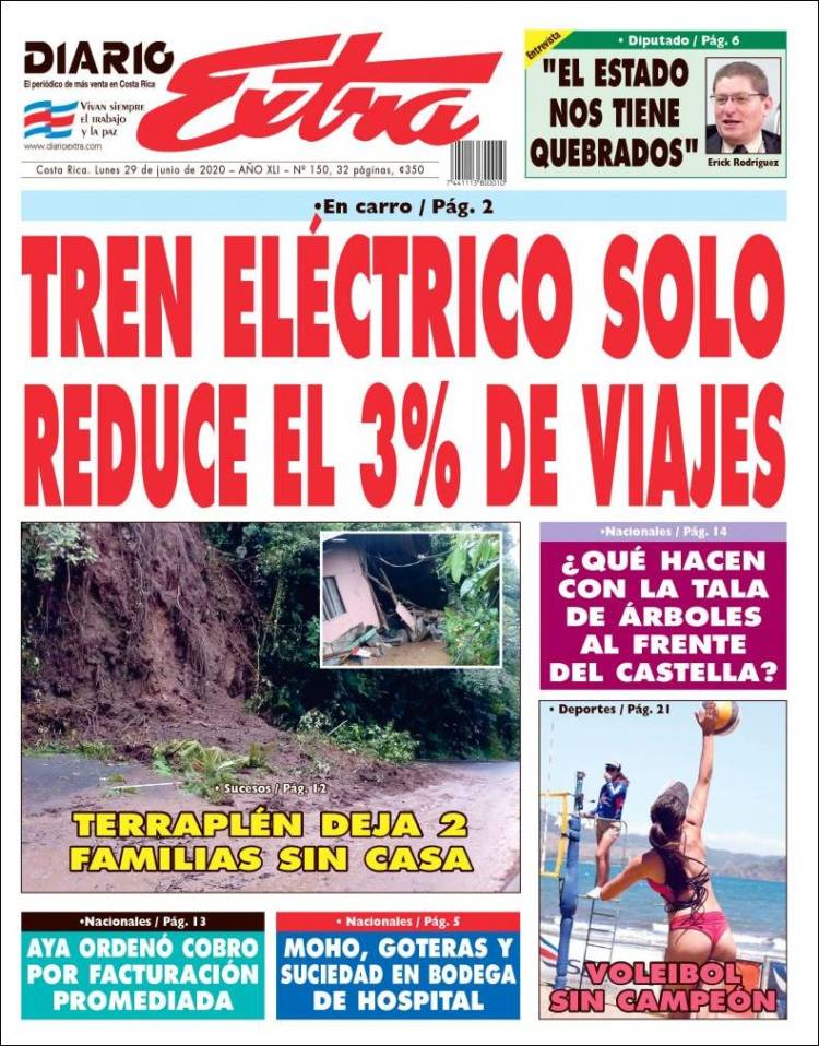 Portada de Diario Extra (Costa Rica)