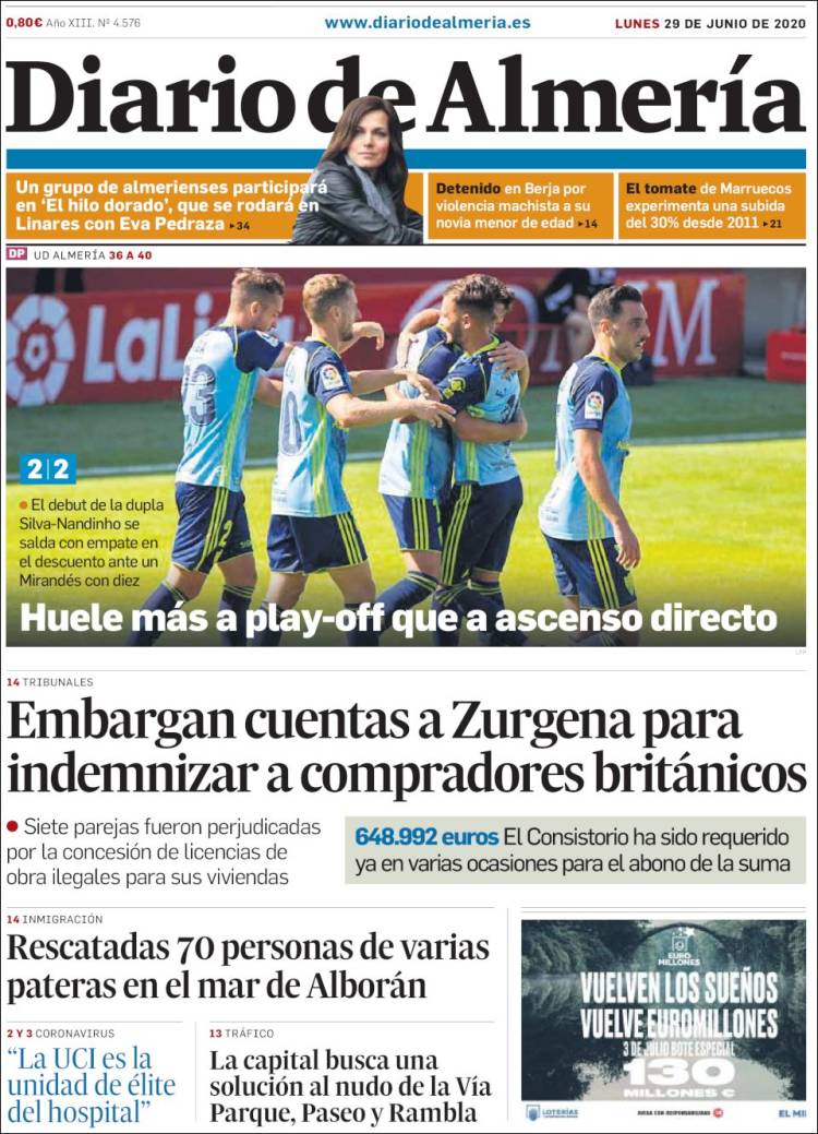 Portada de Diario de Almería (España)