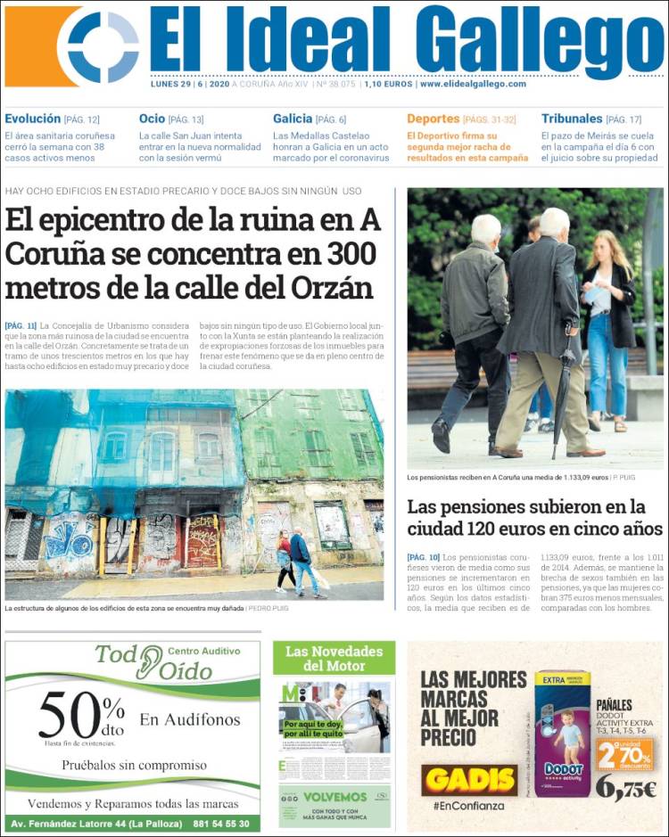 Portada de Diario de Ferrol (España)