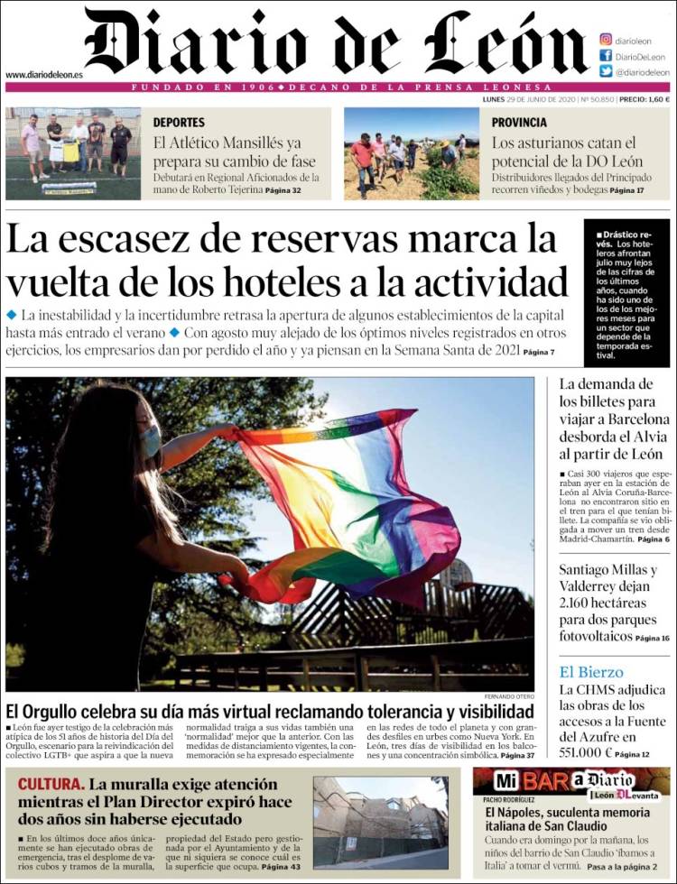 Portada de Diario de León (España)