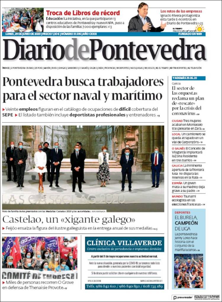 Portada de Diario de Pontevedra (España)