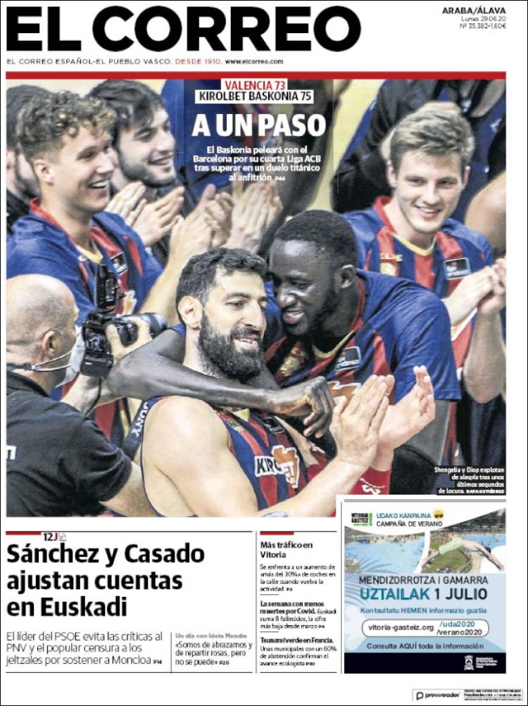 Portada de El Correo - Álava (España)