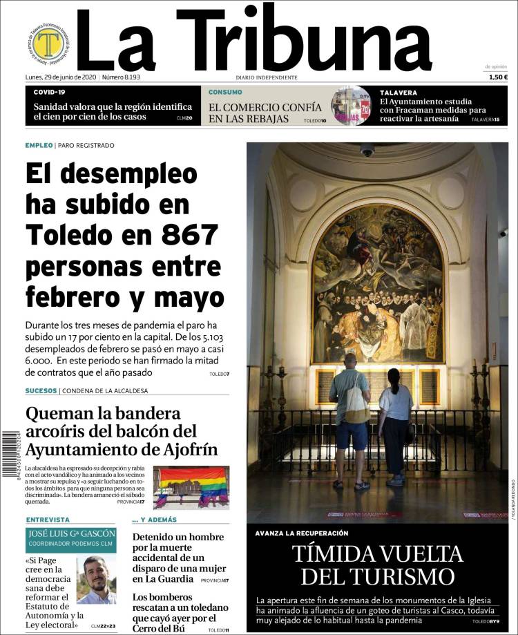 Portada de La Tribuna de Toledo (España)