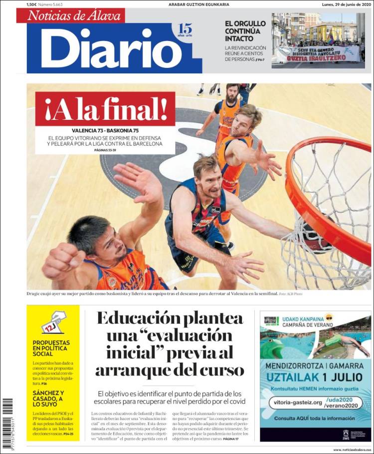 Portada de Noticias de Álava (España)