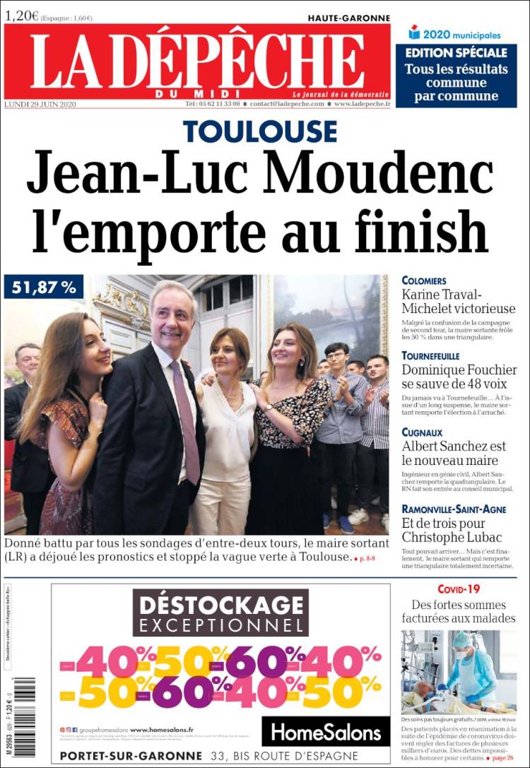 Portada de La Dépêche du Midi (France)