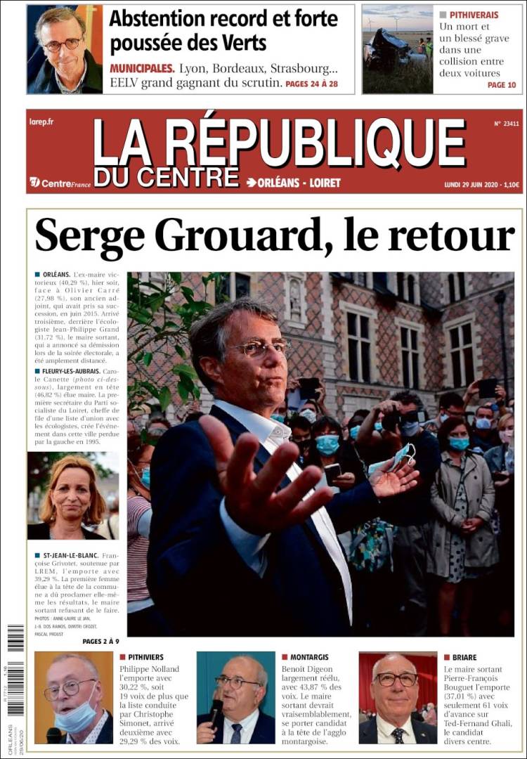 Portada de La République du Centre (France)