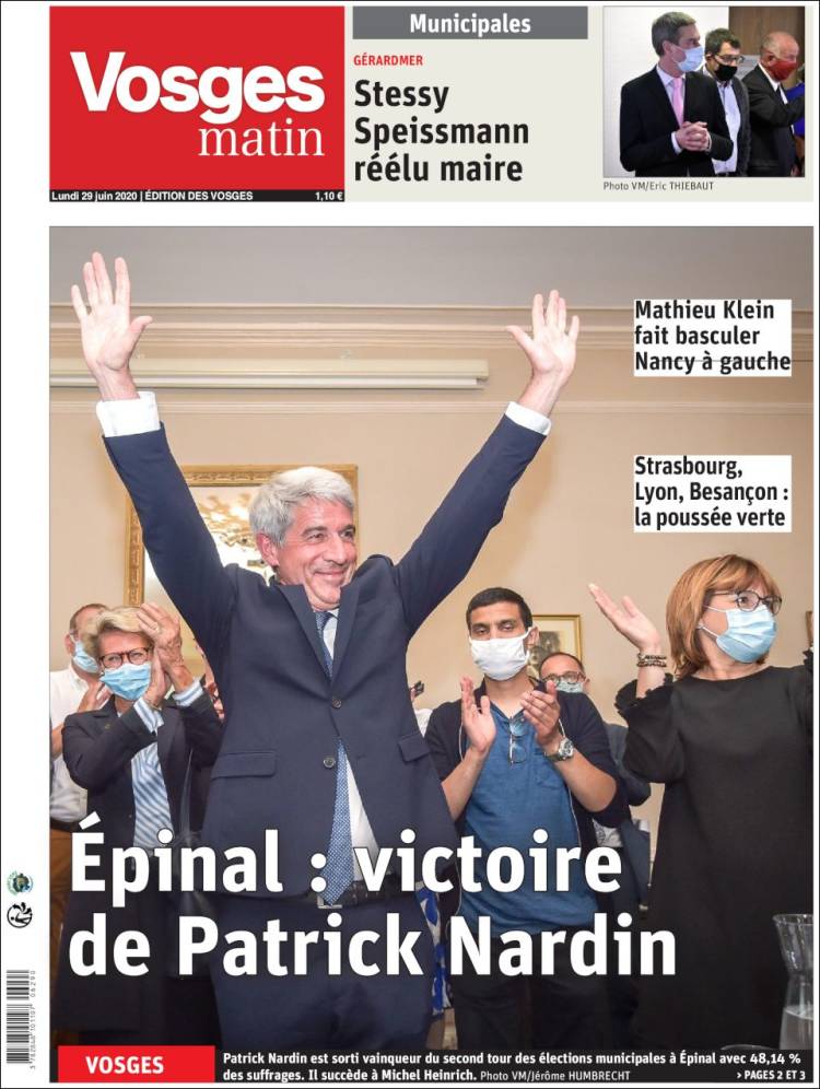 Portada de Vosges Matin (France)