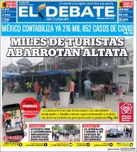 Portada de El Debate de Culiacán (Mexique)