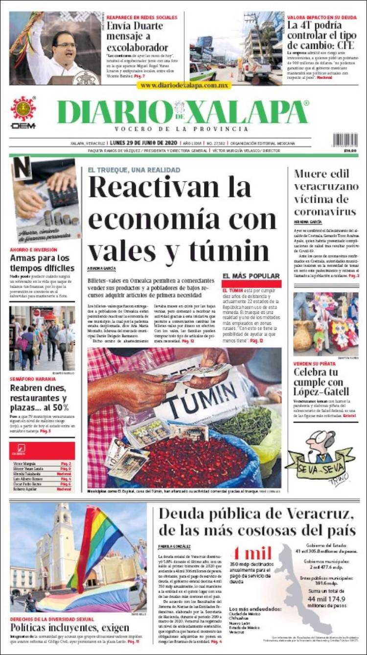 Portada de Diario de Xalapa (Mexique)