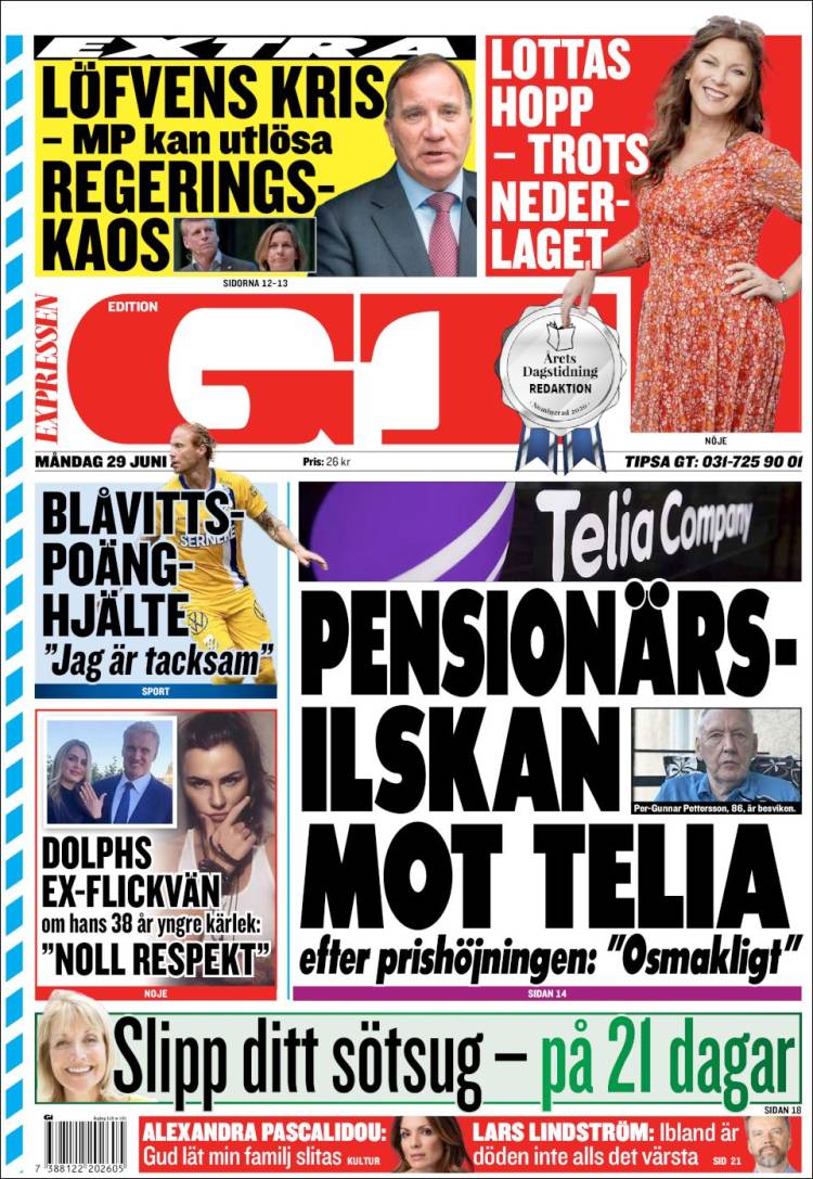 Portada de Göteborgstidningen (Sweden)