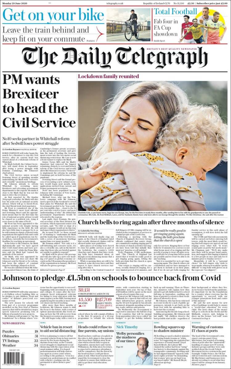 Portada de Daily Telegraph (United Kingdom)