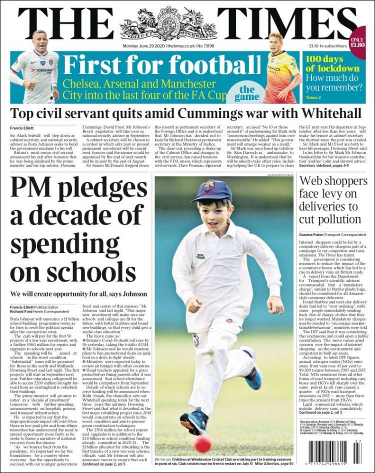 Portada de The Times (United Kingdom)