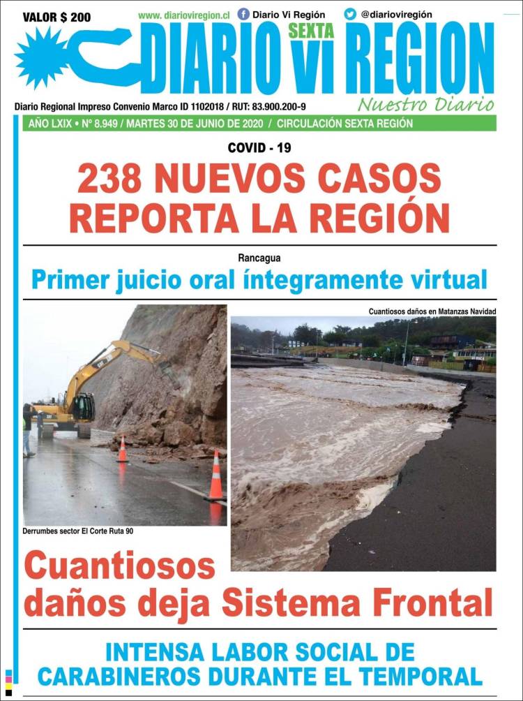 Portada de Diario VI Región (Chile)