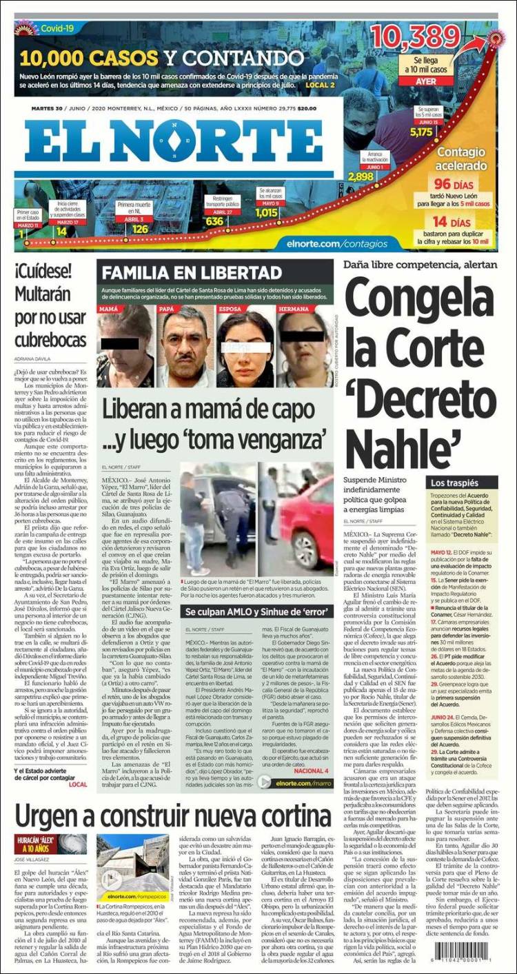 Portada de El Norte (Mexico)