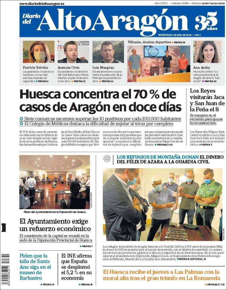 Portada de Diario del AltoAragón (España)