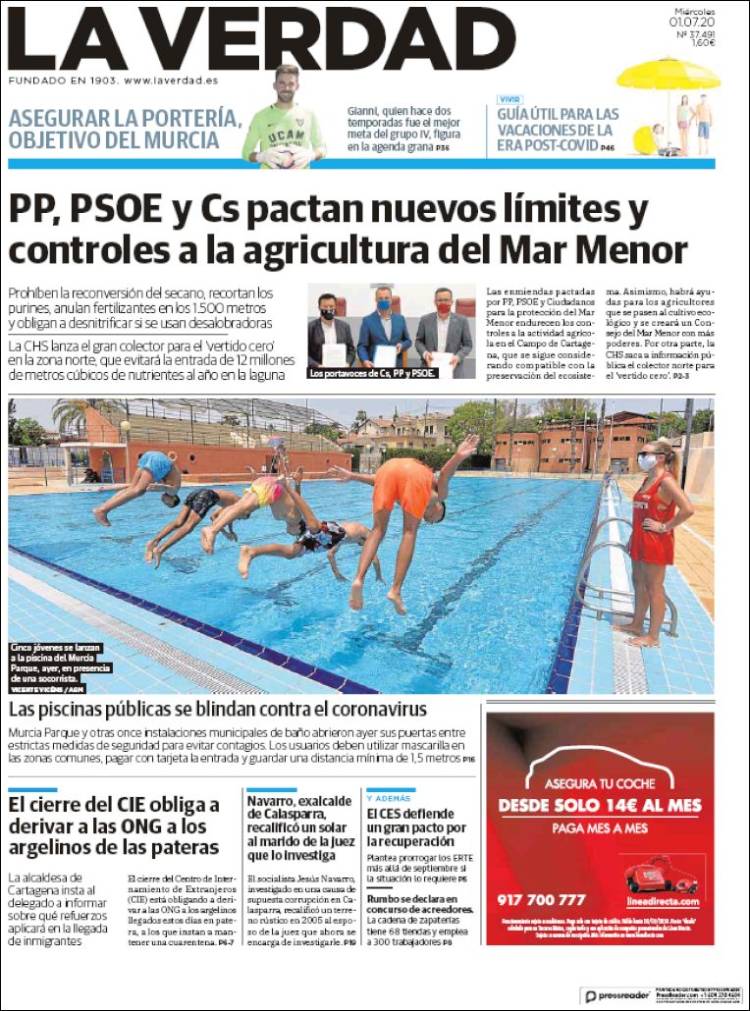 Portada de La Verdad de Murcia (Spain)