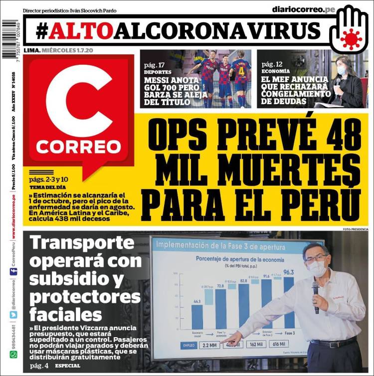 Portada de Diario Correo (Per&uacute;)