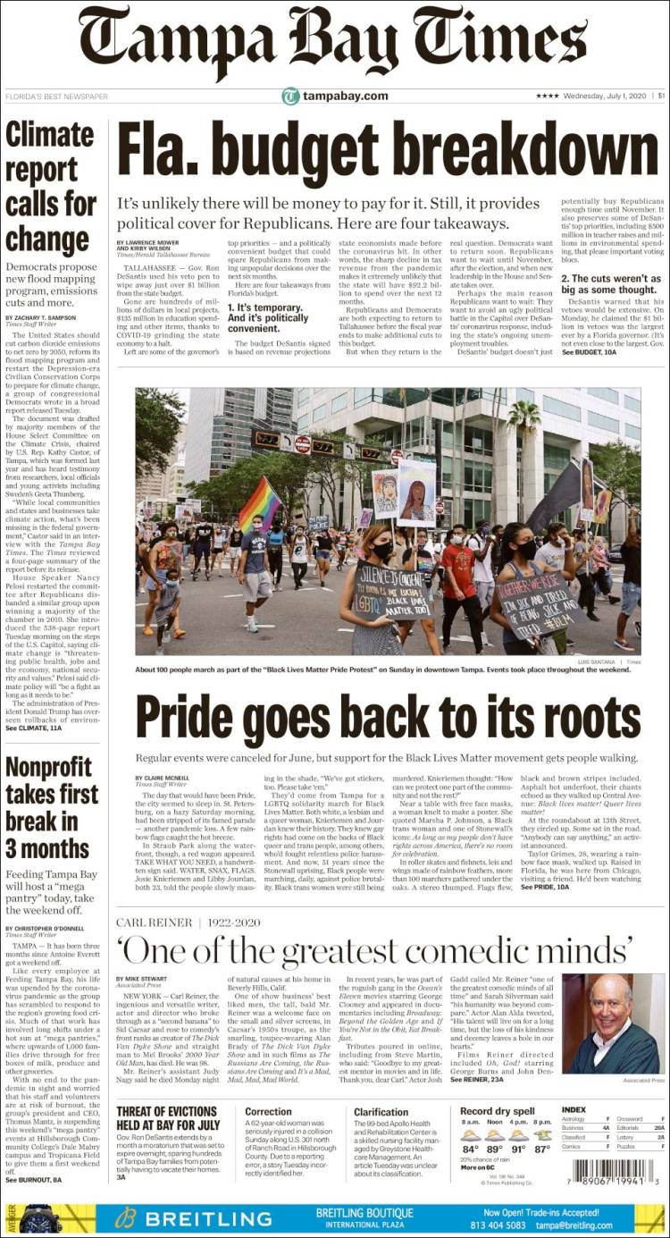 Portada de Tampa Bay Times (USA)