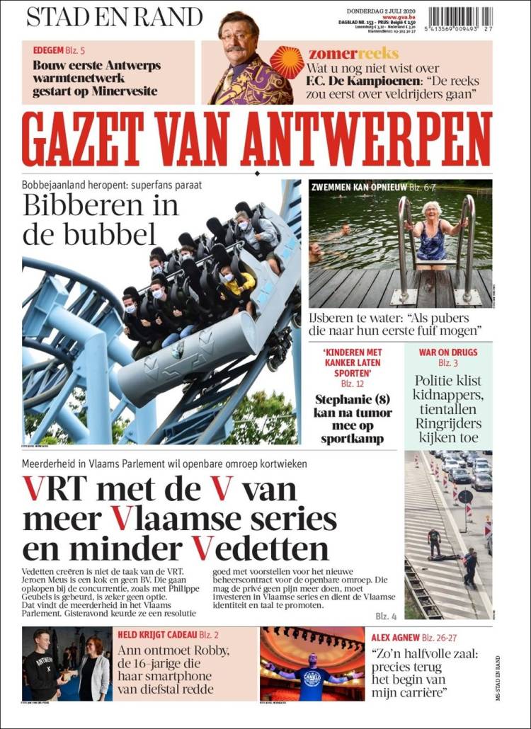 Portada de Gazet van Antwerpen (B&eacute;lgica)