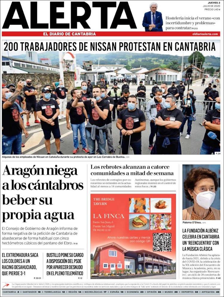 Portada de Alerta - El Diario de Cantabria (Espa&ntilde;a)