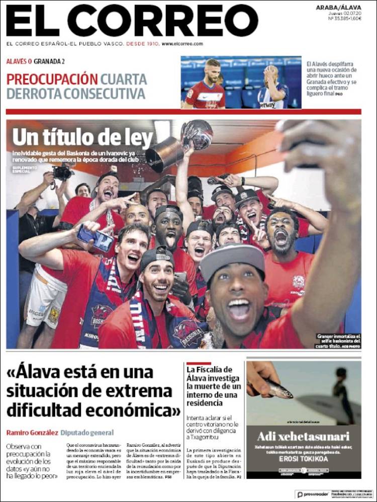 Portada de El Correo - Álava (Espa&ntilde;a)