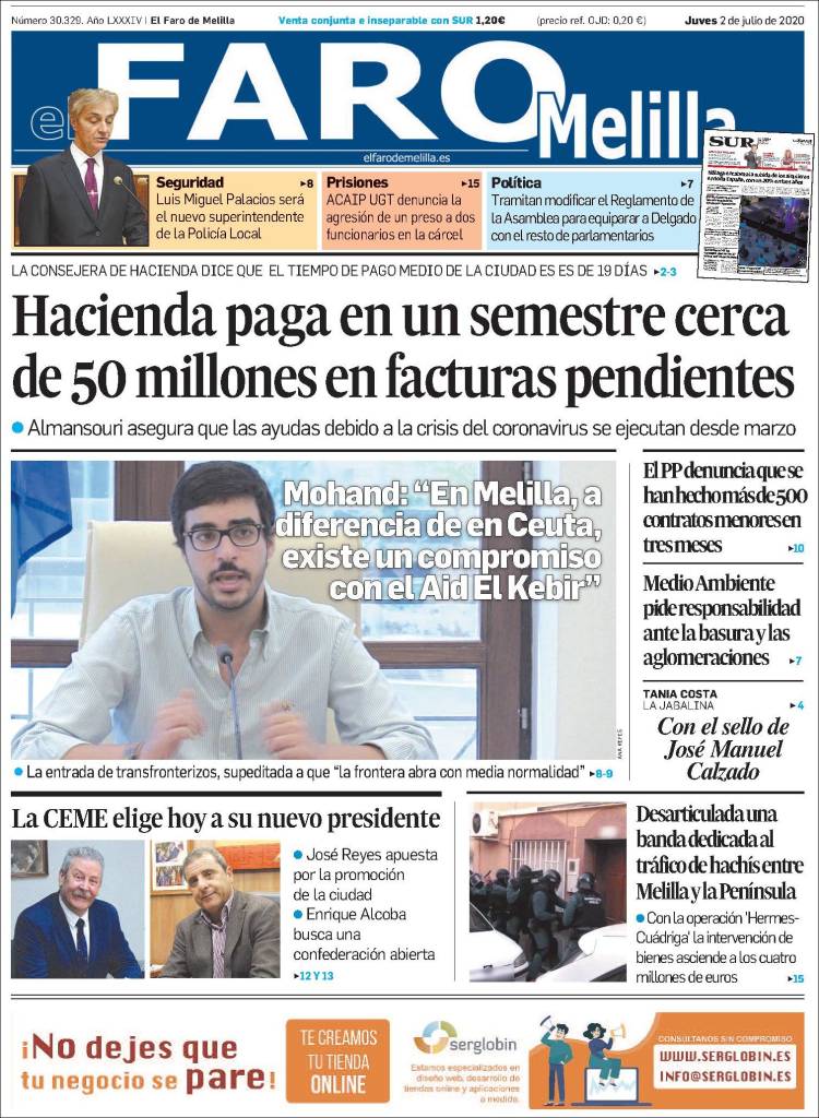 Portada de El Faro de Melilla (Espa&ntilde;a)