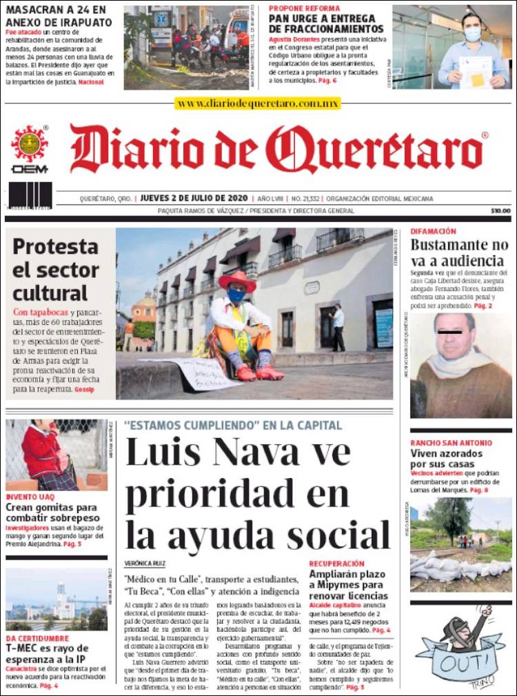 Portada de Diario de Querétaro (Mexique)