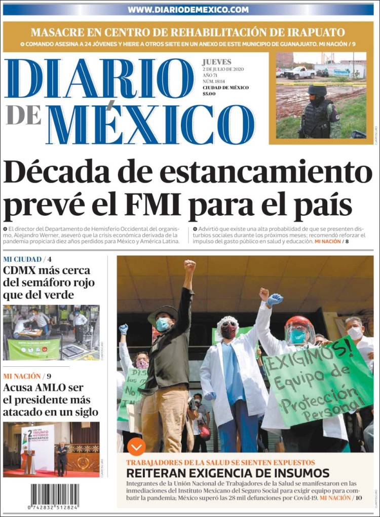 Portada de Diario de México (Mexico)