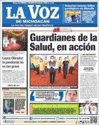 Portada de La Voz de Michoacán (México)