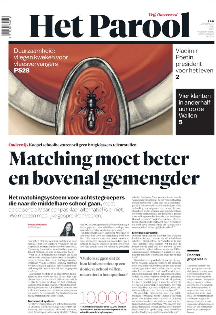 Portada de Het Parool (Pa&iacute;ses Bajos)