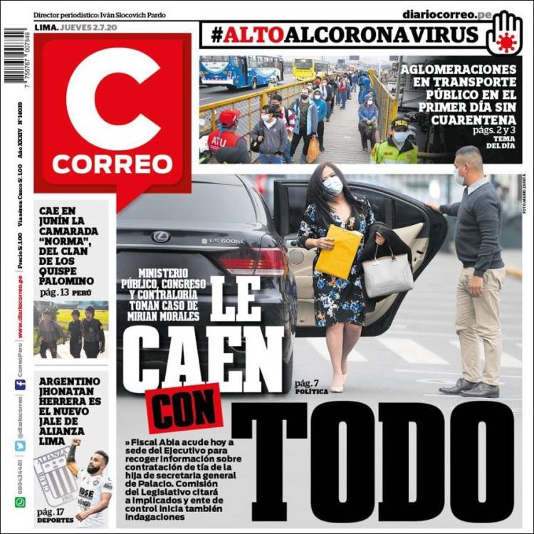 Portada de Diario Correo (Per&uacute;)