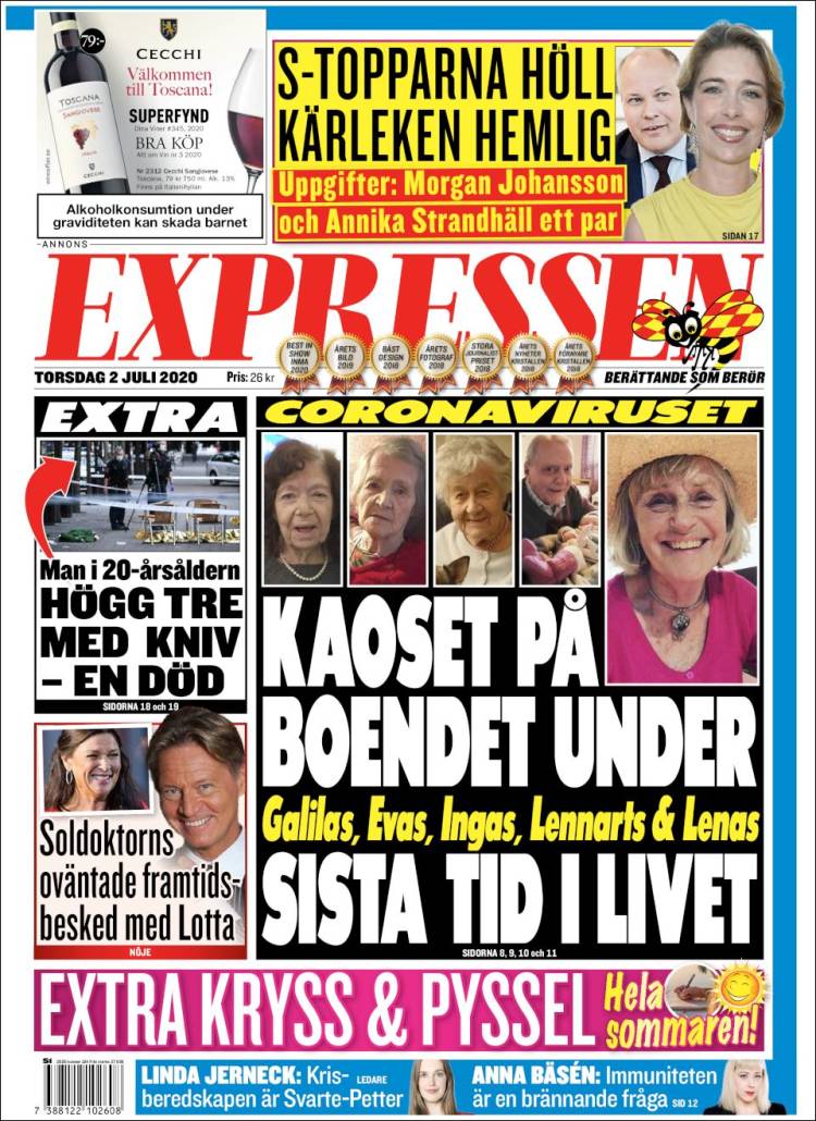Portada de Expressen (Suecia)