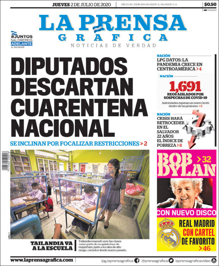 Periódico La Prensa Gráfica El Salvador Periódicos De El Salvador Edición De Jueves 2 De 6217