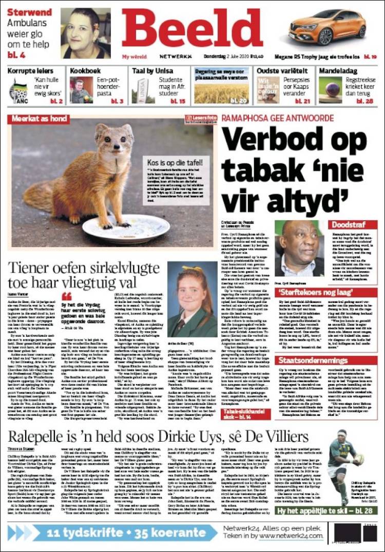 Portada de Beeld (Sud&aacute;frica)