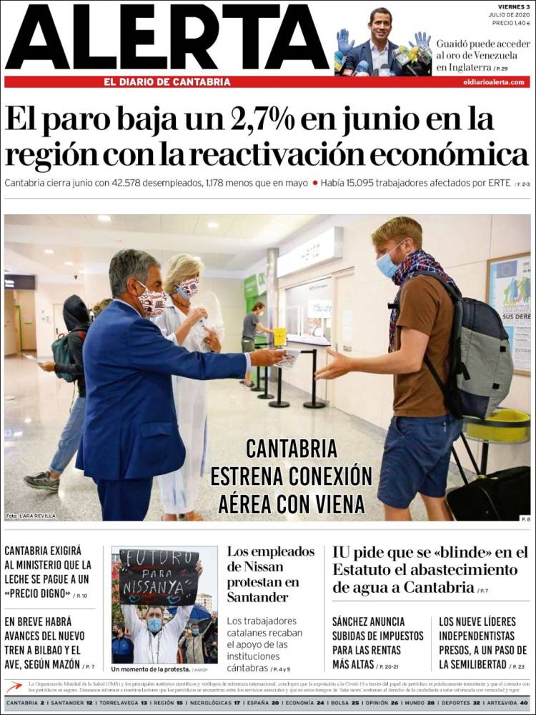 Portada de Alerta - El Diario de Cantabria (España)