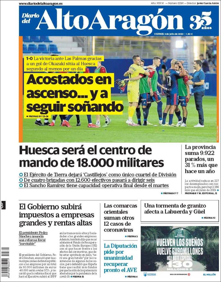 Portada de Diario del AltoAragón (España)