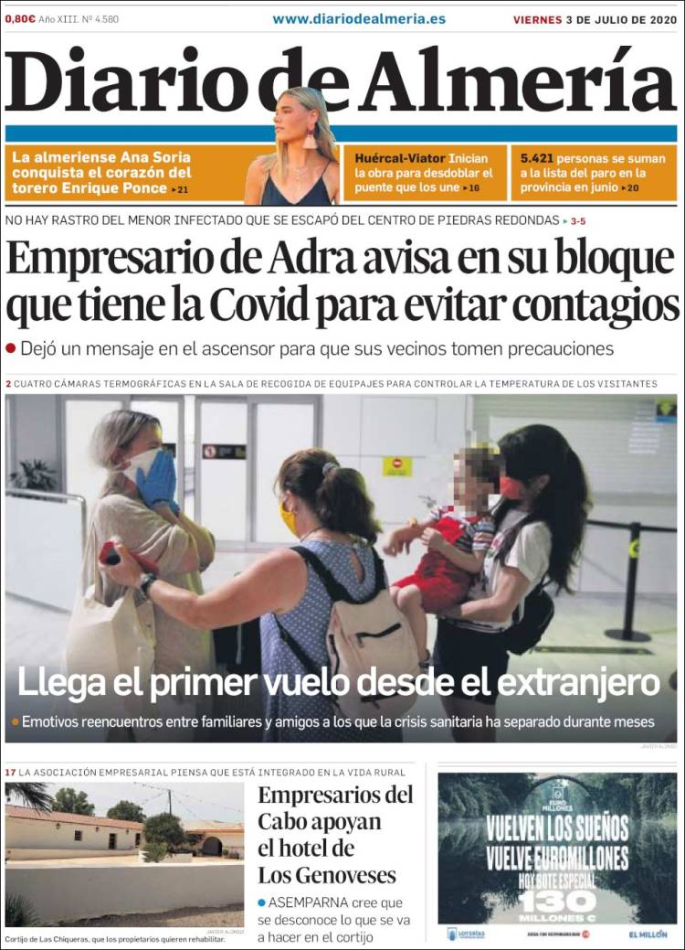 Portada de Diario de Almería (España)