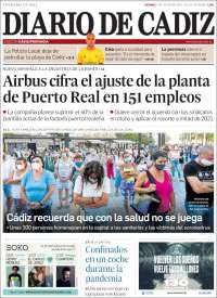 Portada de Diario de Cádiz (España)