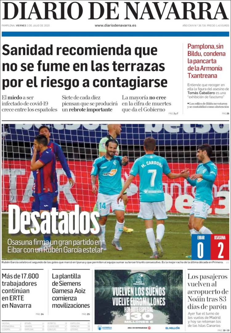 Portada de Diario de Navarra (Spain)