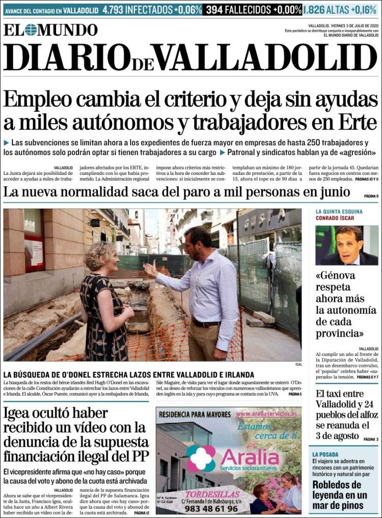 Portada de Diario de Valladolid (España)