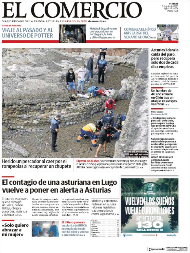 Portada de El Comercio - Gijón (España)